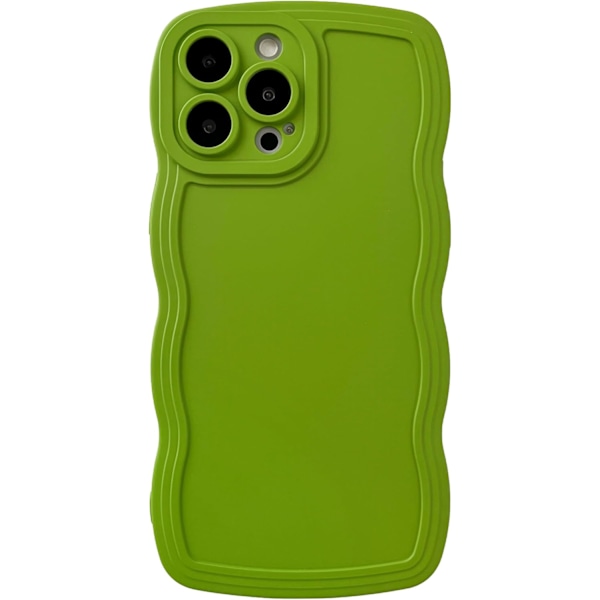 Skal till iPhone 13 Pro Max, Enfärgad Krullig Vågdesign Mjukt Kompatibelt med iPhone Skal (iPhone 13 Pro Max) green