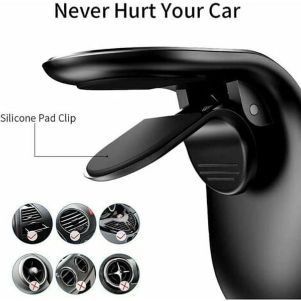Magnetisk Biltelefonholder, 2 stk. Magnetisk Bilholder Telefonholder til Luftudtag til iPhone Samsung Huawei Xiaomi og de fleste smartphones