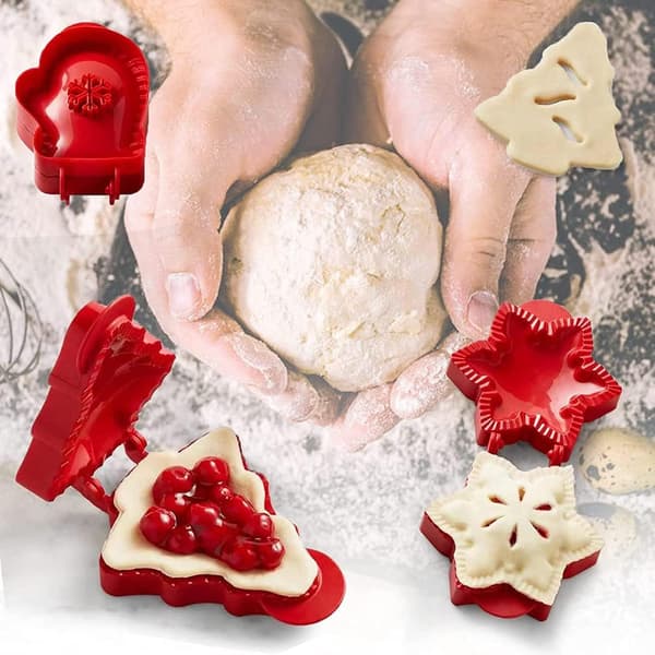 Set med 3 återanvändbara pepparkaksformar i plast, 3D-kakformar, kexformar, bakformar