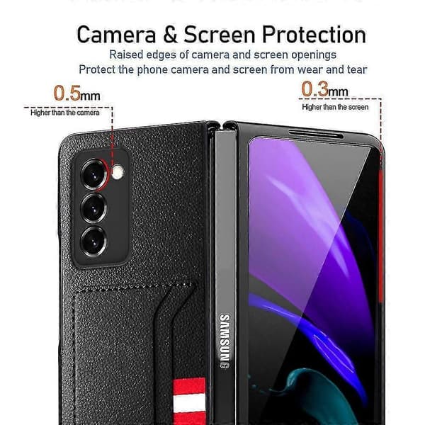 Slankt, let læderetui til Samsung Galaxy Z Fold 2 4 Fold4 Fold2 5g Fold.