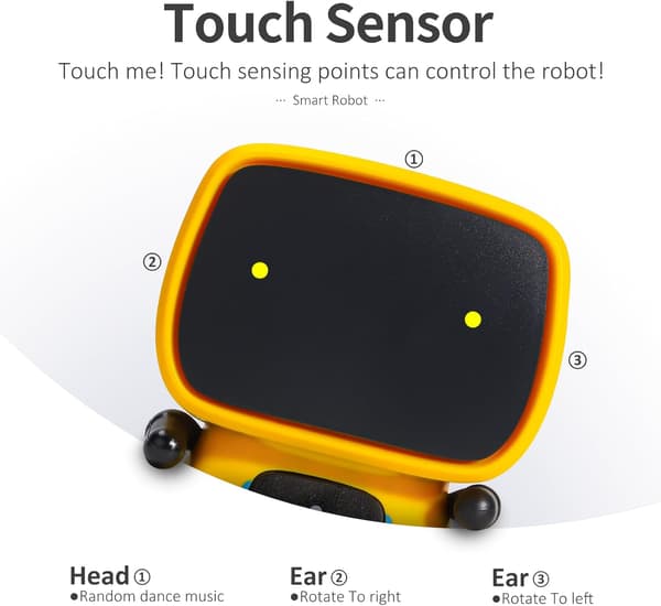 Interaktive Smarte Robotleker, Intelligente Robotleker for Barn, Jenter & Gutter Robotleker 3 År og Eldre, Stemmestyrt yellow