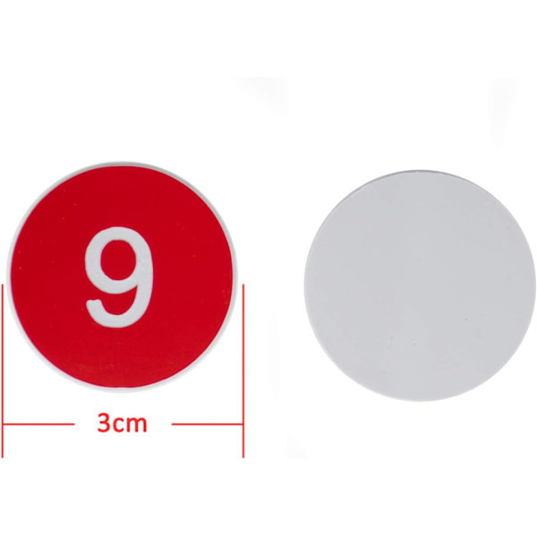 Plastnummerlapper Graverte Nummererte Lapper ID-lapper Nøkkelmerker Uten Hull (1-100)