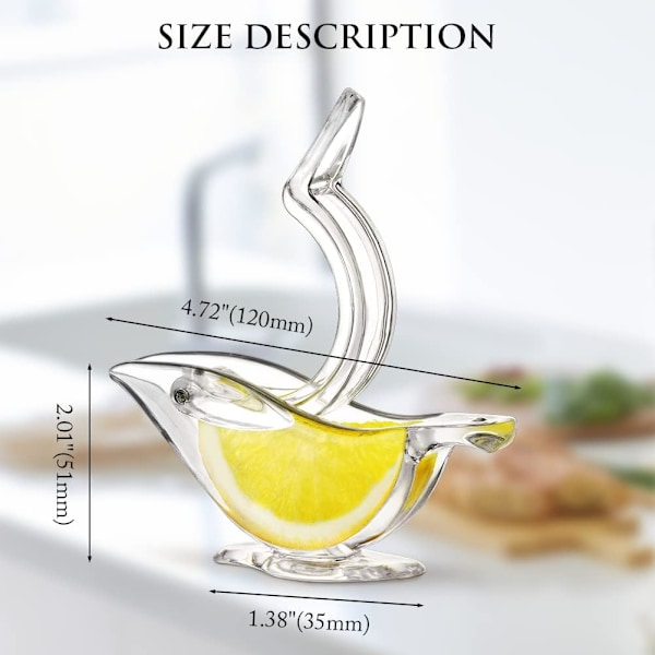 Manuel Citronpresser, Akryl Manuel Citronskivepresser, Fugle Citronpresser Bærbar Transparent Frugtpresser (1 pakke)