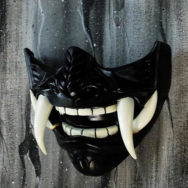 Halloweenmask - Japansk Samurai Prajna Mask, Demon Samurai Halvmask Cosplay Kostymtillbehör