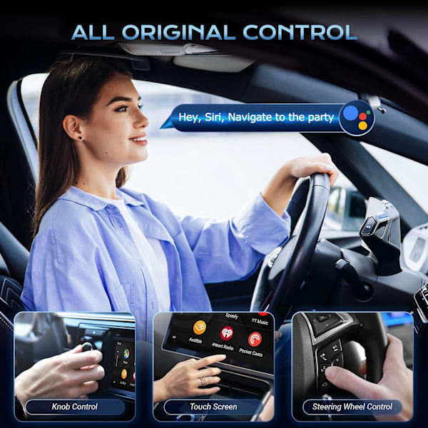 Langaton Carplay Dongle -sovitin iPhonelle, 2024 Uusin Plug & Play Langaton Carplay, autoihin vuodesta 2015 & Applelle ja iOs 10+