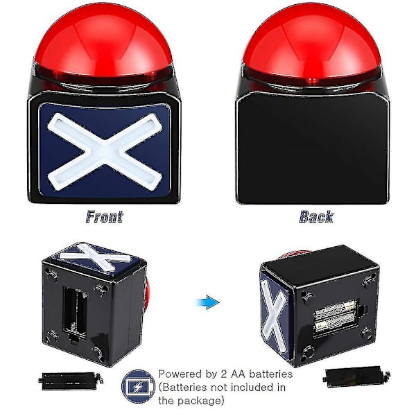 4 stk. Spil Buzzer, Spil Buzzer Alarm Lyd Afspil Knap Med Lys Trivia Quiz Got Talent Buzzer Spil