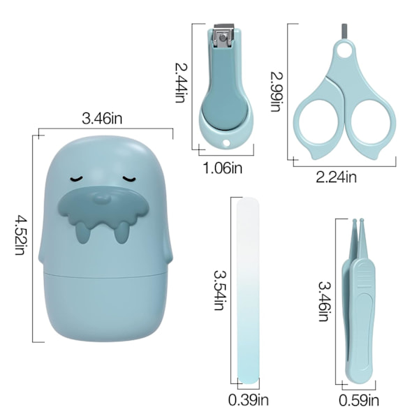 Baby nagelklippare kit, spädbarns manikyr och pedikyr grooming kit, nyfödd nagelklippare fil