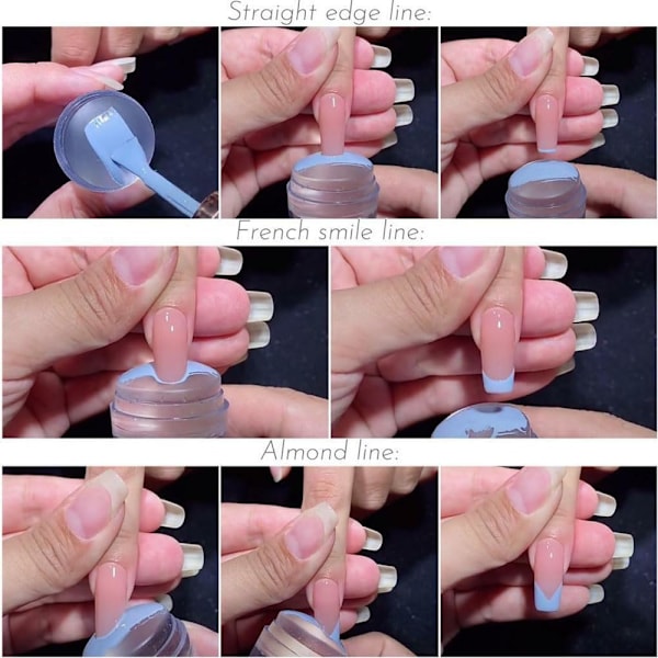 Klar Silikon Stempel Jelly med Skrape, Transparent Synlig Kropp, Hjemme Manikyr Startverktøy Salong, Fransk Tipp Stempel, 200-Gangers Bruk