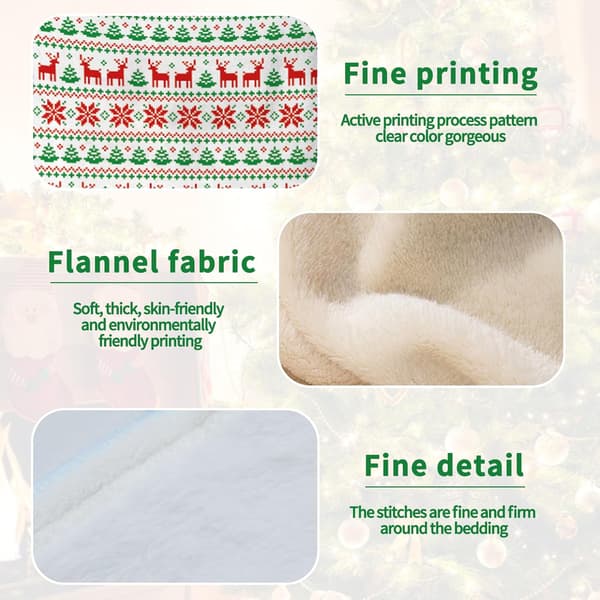 70x100cm Myk Flanellpledd Rød Julenisse Mikrofiberpledd for Sofa Seng Jul