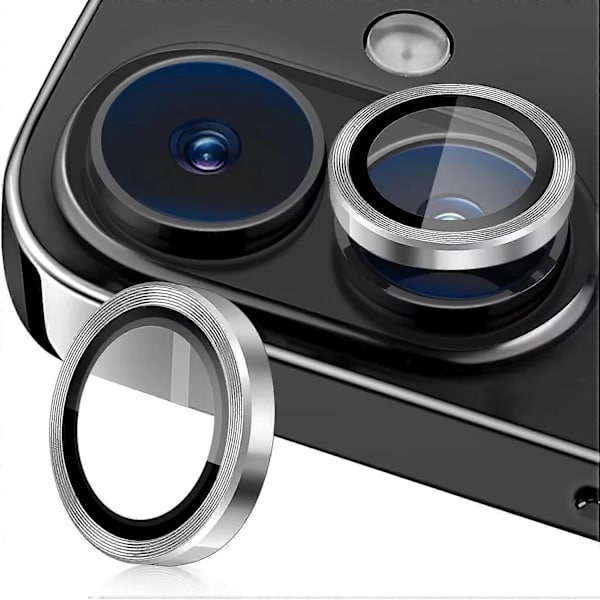 Kamerabeskyttelse til iPhone 16/iPhone 16 Plus - Metal CD-tekstur - Hærdet glas