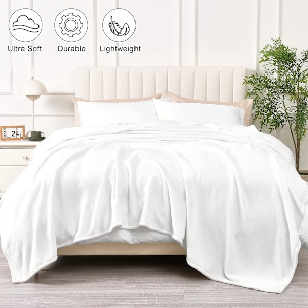 Ultrasoft Fleecefilt Dubbel Storlek 150x200cm, Noppfri Lyxig Plysch Mysig Flanell 280GSM Lätt Vikt Pläd 150cmX200cm
