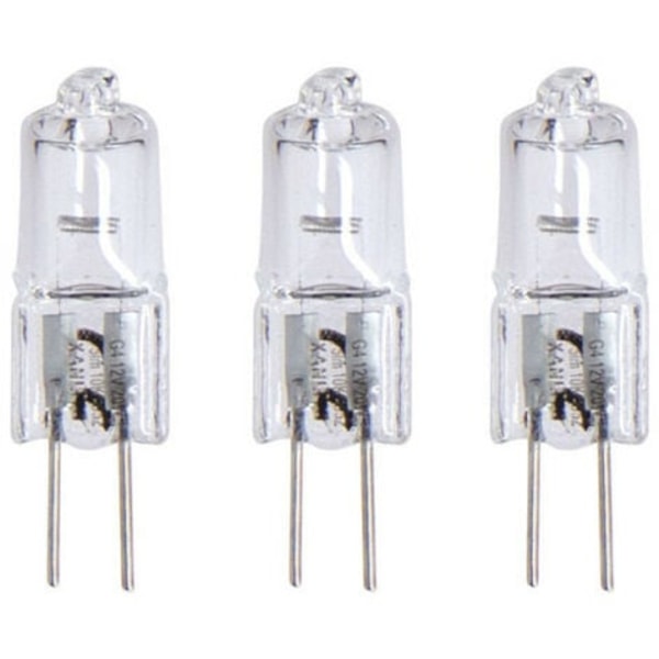 Set med 3 halogenlampor med G4-sockel, 375 lumen, 2800K, 12V 20W, varm