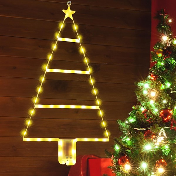 Batteridrevne Julelys - 93cm LED Stige Julelys, 8 Tilstande, Stige Juletræslygter til Julepynt Warm White