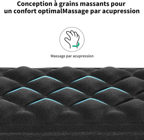 Ergonomisk Gaming Musemåtte med Massage Design, Vaskbar, Skridsikker PU-base, Kontor/Arbejdstilbehør, Sort