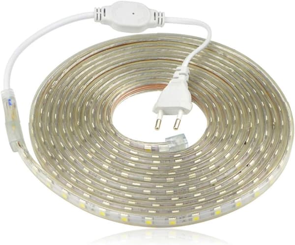 LED-striper, 5050 lysstripe, LED-stripe 220 V varmhvit, 6m