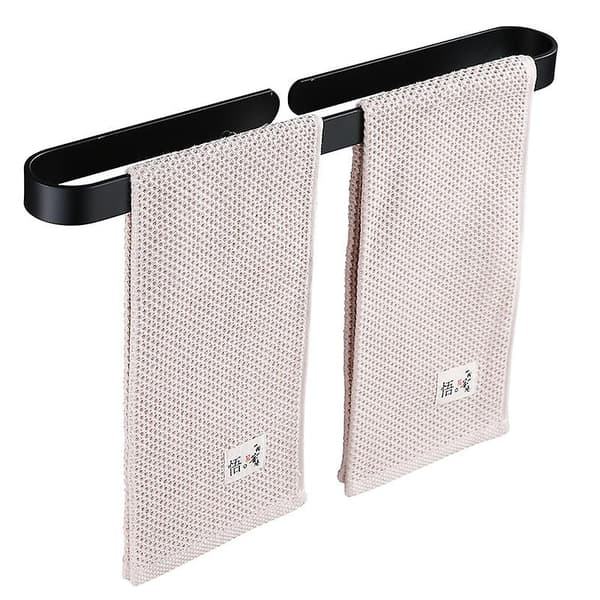 Selvklæbende håndklædeholder 40 cm, håndklædeholder, aluminium, mat finish, sort
