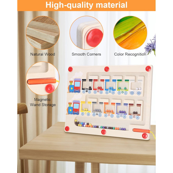 Magnetisk spel labyrint leksak, Montessori leksak, Utbildningsleksak för barn, Magnetisk färg och nummer labyrint, Utbildningsleksaker för barn 3-6 år gamla, Presenter