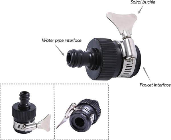 2 st 16mm Universal Krananslutningsadapter Blandare Kök Trädgårdsslang Kopplingsklämma