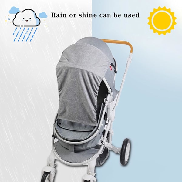 Universal Solskjerm for Barnevogn, Barnevogn Solskjerm med UV-beskyttelse 50+ Vanntett, Buggy Solskjerm