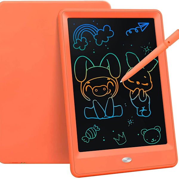 10-tommers digital Ewriter, elektronisk grafisk tegnebrett, slettbart bærbart Doodle LCD-skrivebrett, oransje