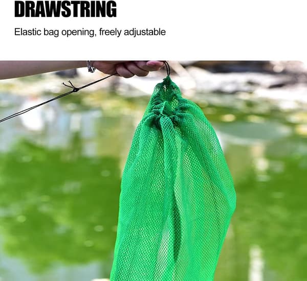 Fällbar håv, 1 m lång, 60 cm bred, nylonmesh, hopfällbar, grön