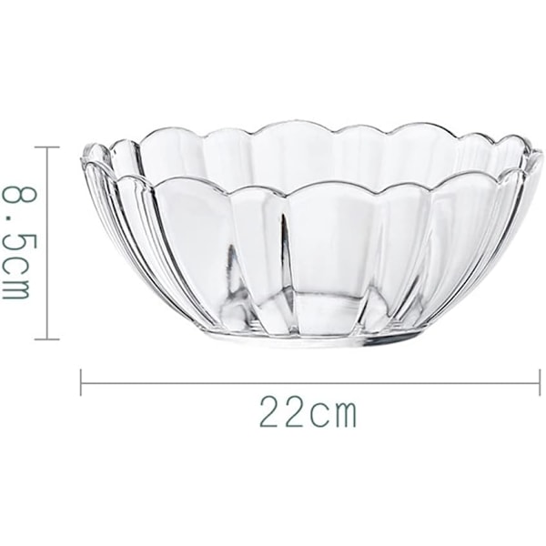 Klar Akryl Salladskål Återanvändbar Blommaformad Serveringsskål för Soppa Sallad Popcorn Frukt Grönsaker Snacks Kök Porslin 22cm
