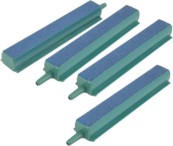 4-tommer luftdiffusorstang til akvarier, boblesten med plastikbase, firkantet iltdiffusor, pakke med 4