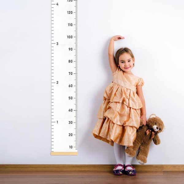 Barnens väggmonterade höjdmätare, tillväxtdiagram för barn, väggmonterad höjdmätare för spädbarn, vit