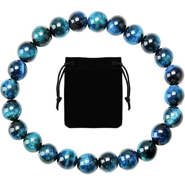 Luonnollinen Tiikerinsilmä Rannekoru, 8mm, Chakra Rannekoru Onnea ja Harmoniaa Varten, Jooga Rannekoru, Luonnonkivihelmirannekoru Naisille