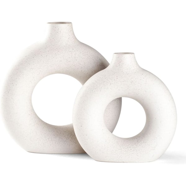 Pampasgräsvas Set, Kreativa Vasar för Modern Heminredning, Handgjord Vas, Matt Vit, Torkade Blommor, Hem, Dekor.