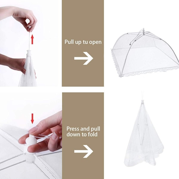 2-pak Pop-Up Madnet, Sammenfoldelig Madnet i Paraplystil til Picnic