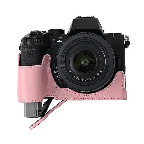 Ægte læder kamerataske til Nikon Z 50 II - Pink