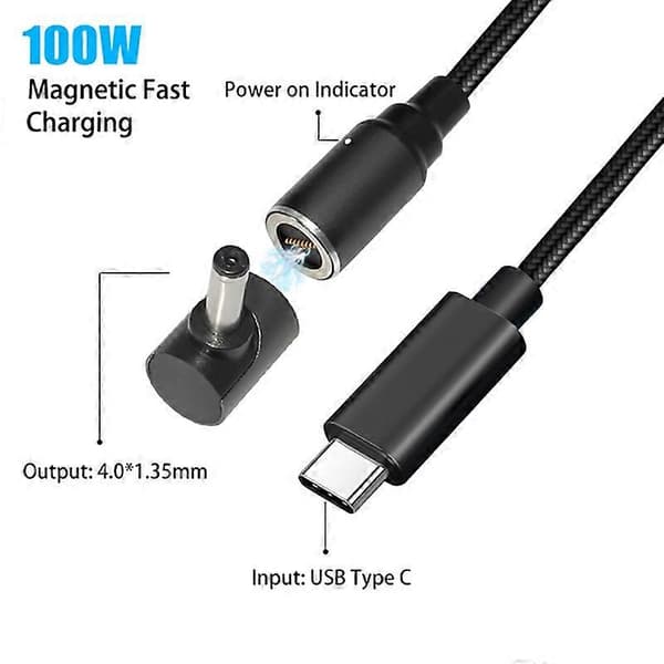 USB-C til 4.0x1.35mm til Asus Laptop, 1.8m PD 100W Hurtig Magnetisk Notebook-stik