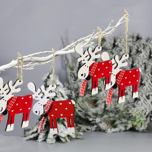 Julepynt i tre, juletrpynt, reinsdyrpynt, til juletrpynt, julepynt