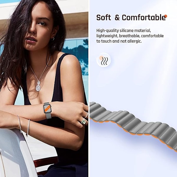 Kompatibel med Apple Watch8 Armband Klockband Magnetiskt Spänne Silikon Klockband 42/44/45/49mm, Ersättningsarmband för iWatch Band SE/7/6/5/4/3/2/1