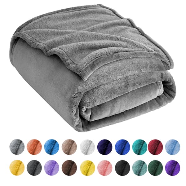 Flannel Tæppe Sofa Betræk - Alsidig Filt Blød Fluffy Kast til Seng og Sofa Dobbelt/Dobbelt, 160*210cm Light gray