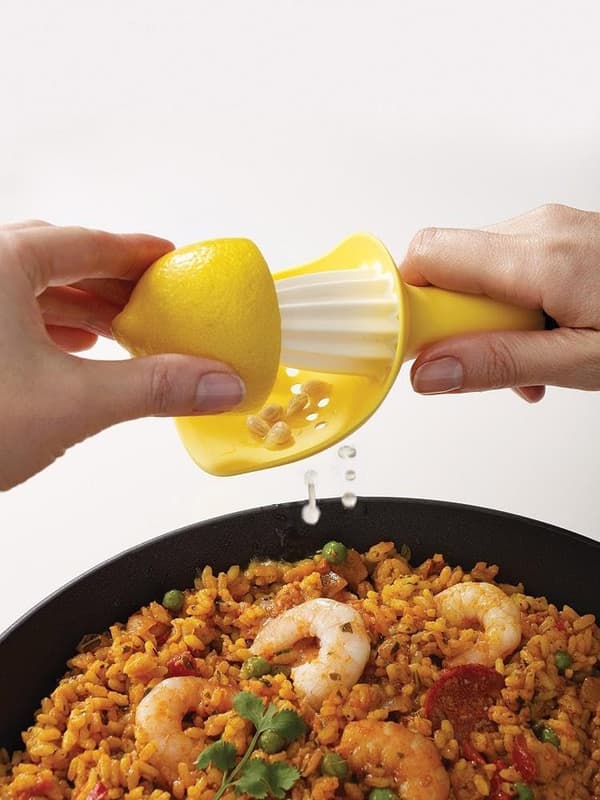 Manuel citruspresser, citronpresser, appelsin- og limepresser med kop til opsamling af kerner, grøn