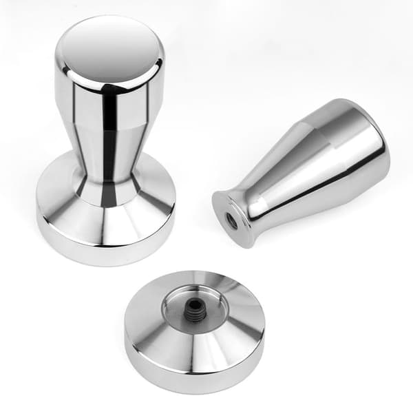 Kaffetamper, 51 mm Espresso Kaffeepresse Rustfritt Stål Sølv Tamper Kaffebar Tilbehør med Silikon Tampermatte