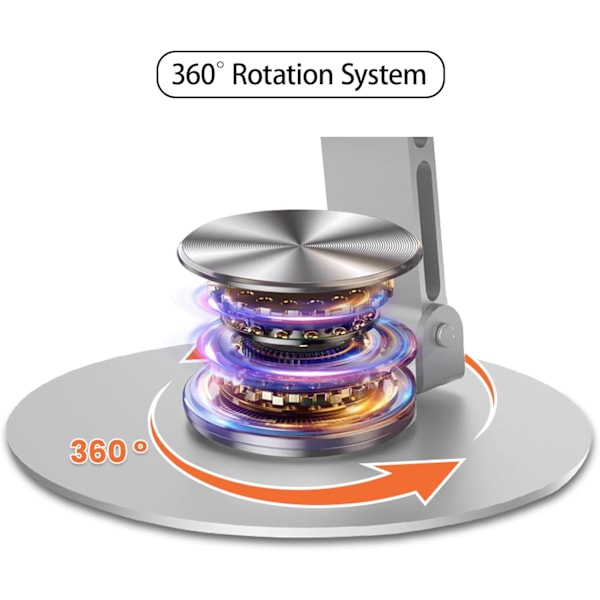 Justerbart Telefonställ, Metall Telefonhållare Stativ 360° Rotation Vikbart stabilt