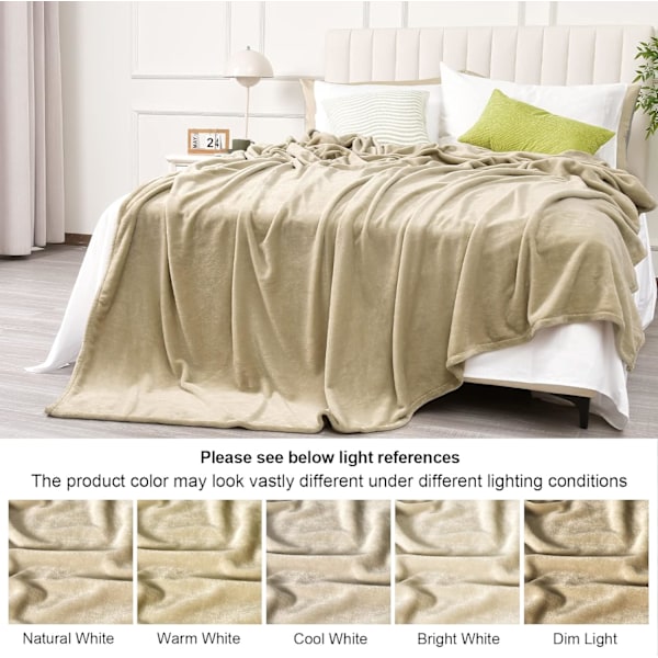 Ultrasoft Fleecefilt Dubbel Storlek 127x152cm, Noppfri Lyxig Plysch Mysig Flanell 280GSM Lätt Vikt Pläd 127cmX152cm