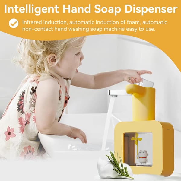 400 ml Automatisk Sensor Tvåldispenser, USB-driven Skumtvåldispenser, Påfyllningsbar; Lämplig för Hem, Badrum och Skolor
