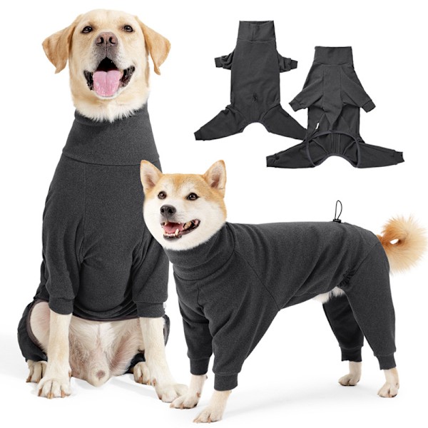 1 stk. Størrelse L Hundefleecejakke Hund Vinter Genser Pyjamas Body Helkroppsjakke med Ben Varme Hundeklær Vindtett Body