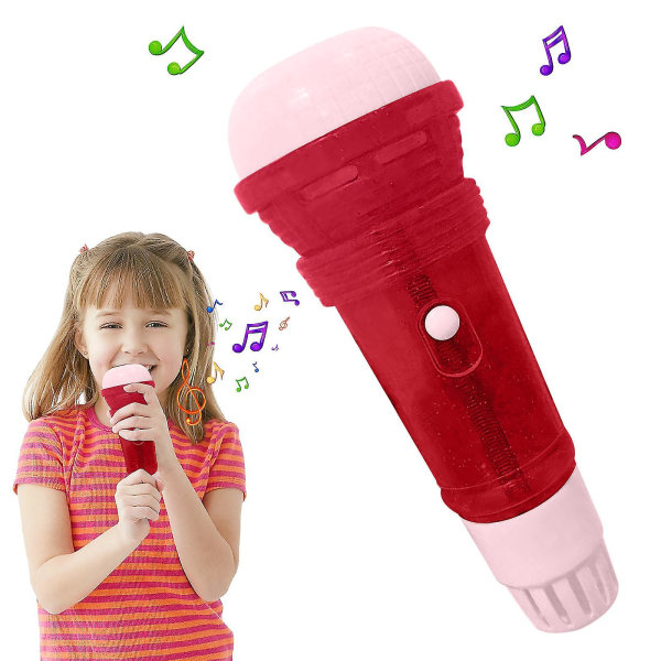 Kindermicrofon SimulationMikrofon drahtloser Verstärker Musik Erleuchtung Lernspielzeug Rot