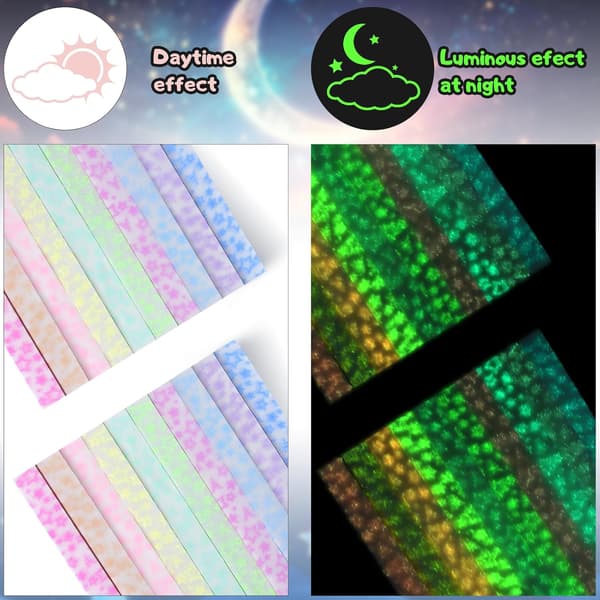 420 Ark Luminous Origami Stjärnpappersremsor, Glöder i Mörkret Pappersstjärnremsor, Vikpapper för DIY Hantverk