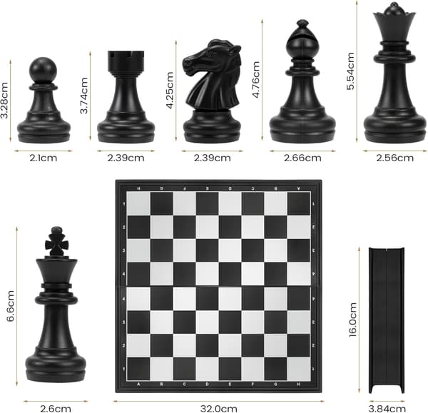 Schackset Backgammon och Damspel 3 i 1, Bärbar och Vikbar Schackbräde, Magnetisk Schack, Reseschackbräde Damspelspjäser