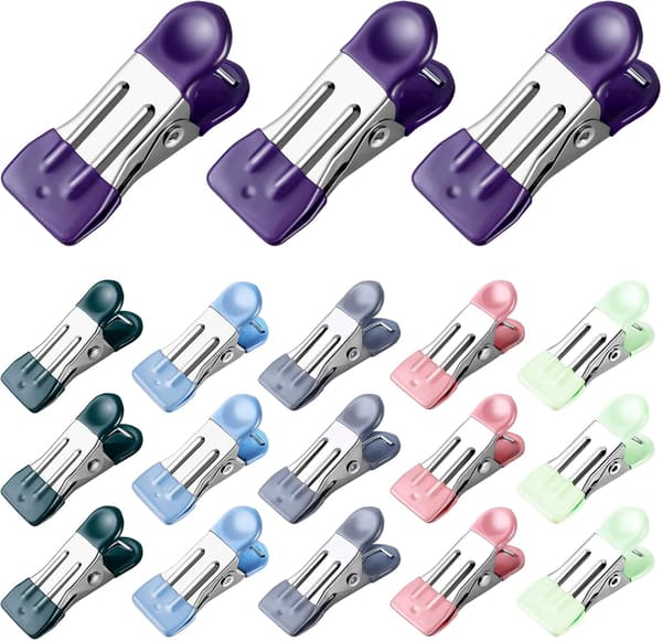 Poseklemmer, pakke med 30, Klips til chipsposer, Madposeklemmer, Ultra-resistente