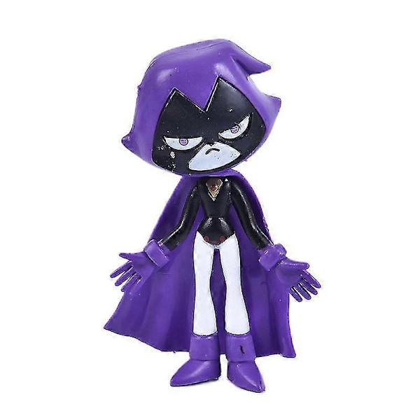 7-pack Teen Titans Go Robin Cyborg Beast Boy Raven Modelldocka Actionfigur Leksak Barnpresent