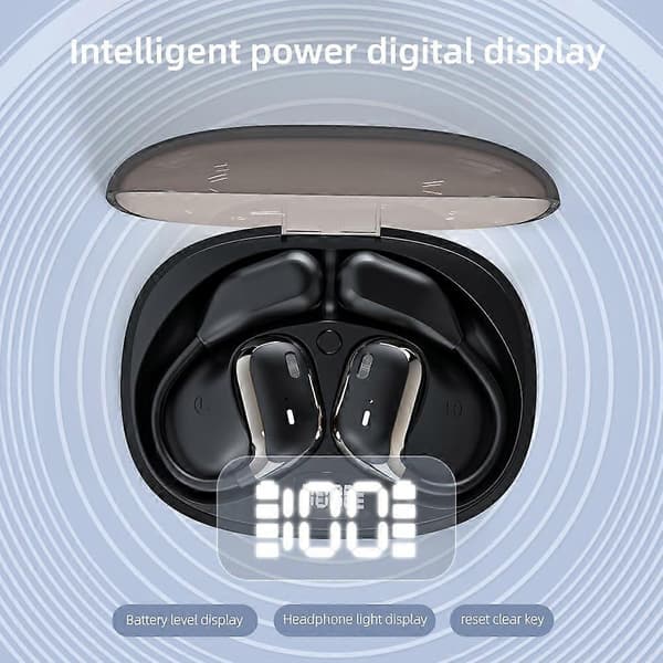 Typ B JM15 OWS Trådlösa Bluetooth Hörlurar Digital Display Öronkrok Musik Samtal Headset