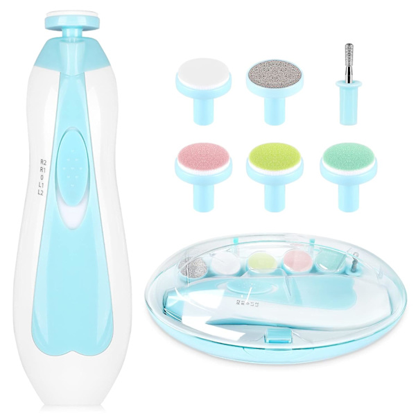 Elektrisk nagelfil för baby, inga vassa klor skadar, 6 i 1 säkerhetsskärare trimmer clipper
