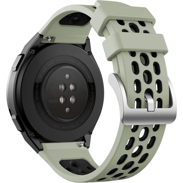 Rem Kompatibel med Huawei Watch GT2e, Sport Vandtæt Blød Silikone Udskiftningsrem Armbånd Lysegrøn-sort